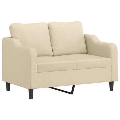 2-delige Loungeset met kussens stof crèmekleurig 3