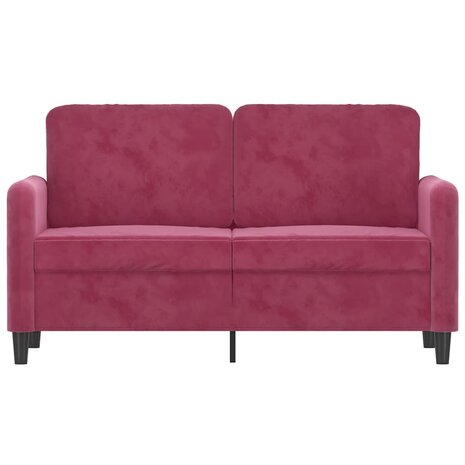Tweezitsbank 120 cm fluweel wijnrood 3