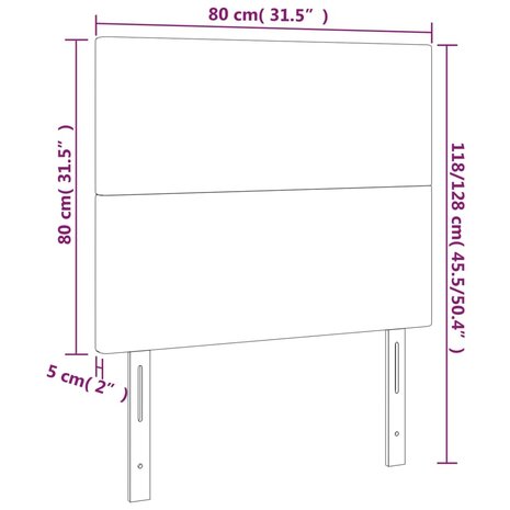 Hoofdborden 2 st 80x5x78/88 cm kunstleer cappuccinokleurig 8