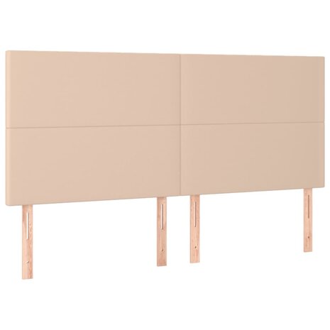 Hoofdborden 4 st 80x5x78/88 cm kunstleer cappuccinokleurig 2