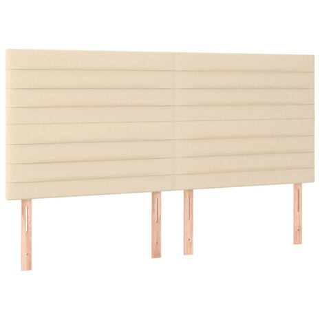 Hoofdborden 4 st 80x5x78/88 cm stof crèmekleurig 2