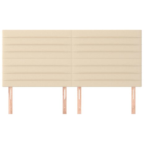 Hoofdborden 4 st 80x5x78/88 cm stof crèmekleurig 3