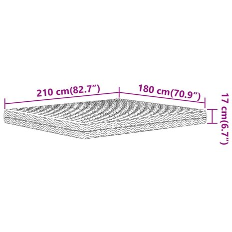 Schuimmatras hardheid H2 H3 180x210 cm wit 9