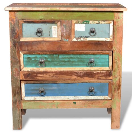 Kast met 4 lades massief gerecycled hout  2