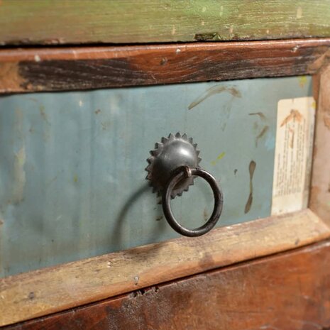 Kast met 4 lades massief gerecycled hout  8