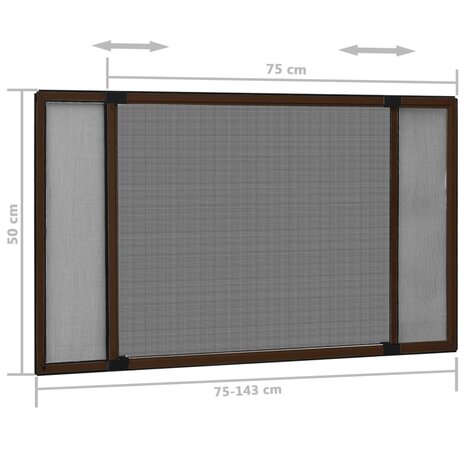 Raamhor uitschuifbaar (75-143)x50 cm bruin 11