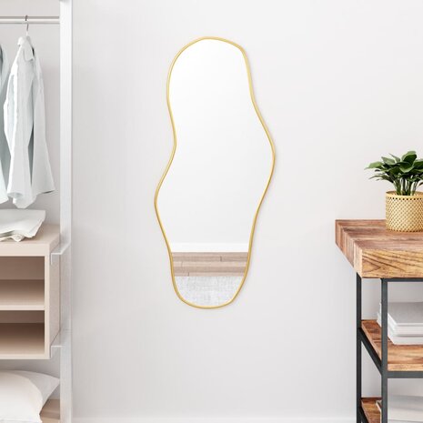 Wandspiegel 90x40 cm goudkleurig 1
