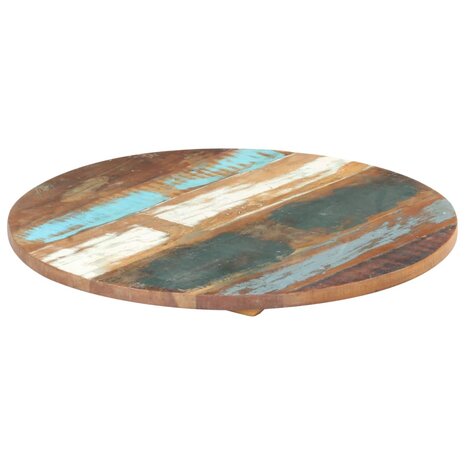 Tafelblad rond 25-27 mm 40 cm massief gerecycled hout 1