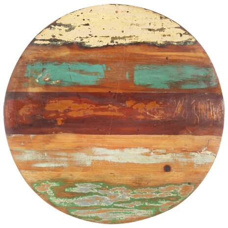 Tafelblad rond 25-27 mm 40 cm massief gerecycled hout 3
