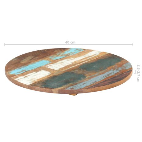 Tafelblad rond 25-27 mm 40 cm massief gerecycled hout 6