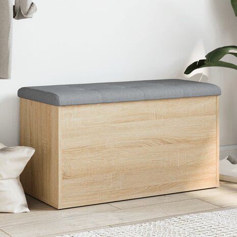 Opbergbankje 82x42x45 cm bewerkt hout sonoma eikenkleurig 1