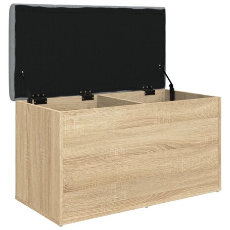 Opbergbankje 82x42x45 cm bewerkt hout sonoma eikenkleurig 4