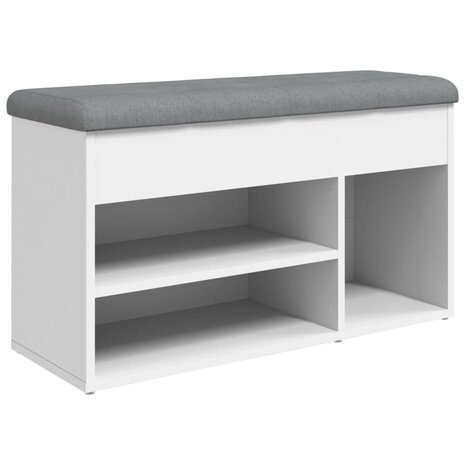Schoenenbank 82x32x45,5 cm bewerkt hout wit 2