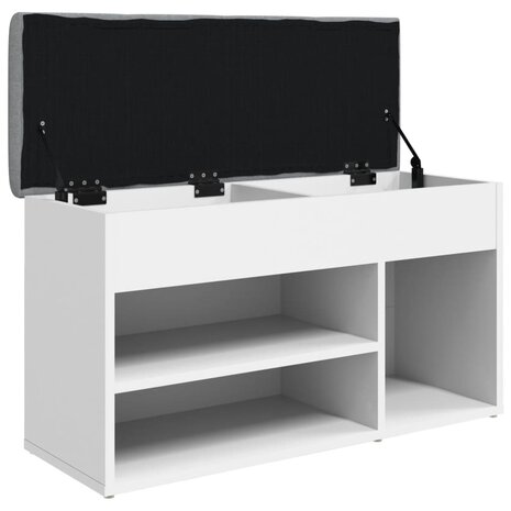 Schoenenbank 82x32x45,5 cm bewerkt hout wit 5