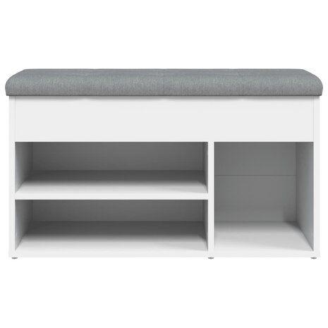 Schoenenbank 82x32x45,5 cm bewerkt hout wit 6