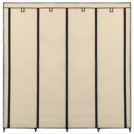 Kledingkast met 4 vakken 175x45x170 cm crème 4
