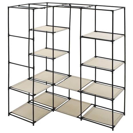 Hoekkledingkast 130x87x169 cm crème 4