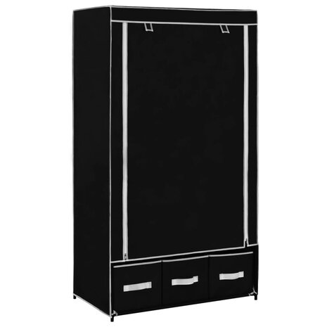 Kledingkast 87x49x159 cm stof zwart 1