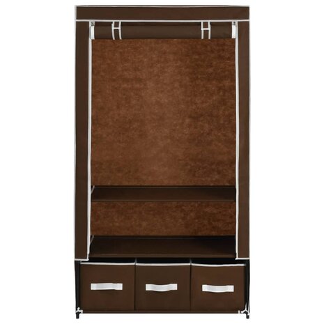 Kledingkast 87x49x159 cm stof bruin 4