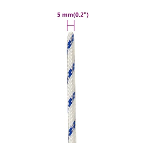 Boot touw 5 mm 50 m polypropyleen wit 6