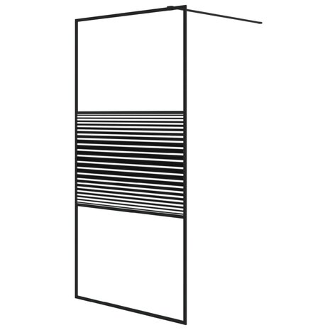 Inloopdouchewand 100x195 cm transparant ESG-glas zwart 2