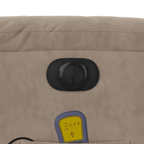 Sta-op-massagestoel elektrisch verstelbaar microvezelstof taupe 12