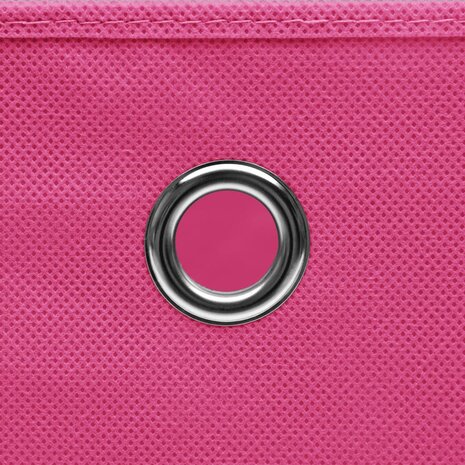 Opbergboxen met deksel 10 st 28x28x28 cm roze 6
