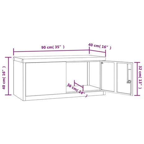 Archiefkast 90x40x40 cm staal antracietkleurig 9