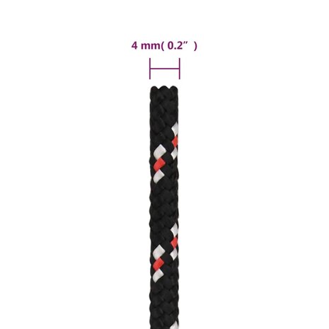 Boot touw 4 mm 100 m polypropyleen zwart 6