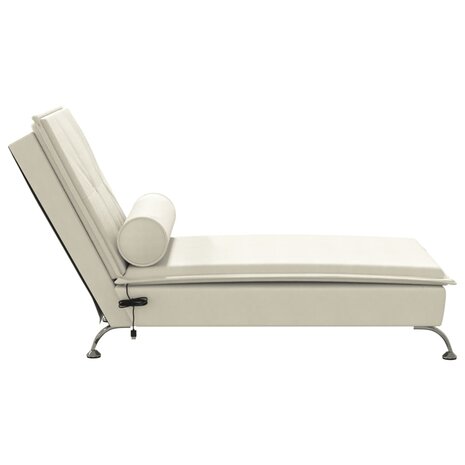 Massage chaise longue met bolster fluweel roze 5