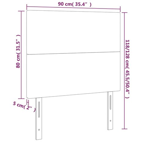 Hoofdborden 2 st 90x5x78/88 cm kunstleer cappuccinokleurig 8