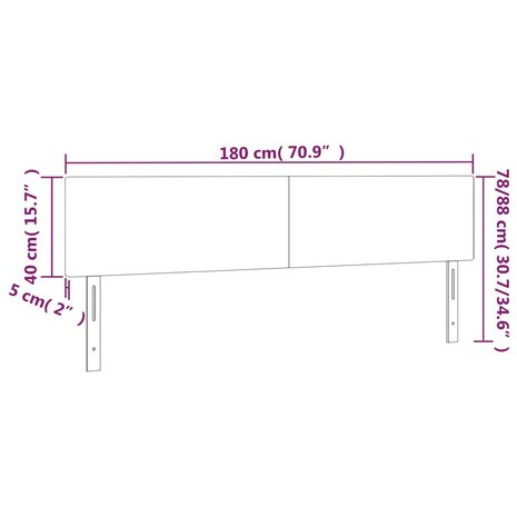 Hoofdborden 2 st 90x5x78/88 cm kunstleer cappuccinokleurig 8