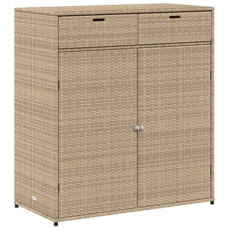 Tuinkast 105x55x113 cm poly rattan beige 2