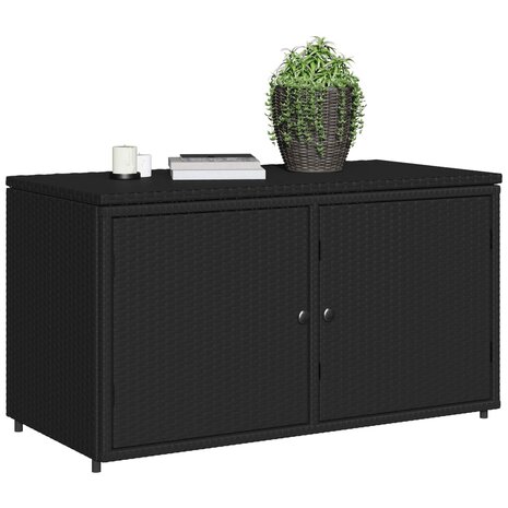 Tuinkast 110x55x60,5 cm poly rattan zwart 4