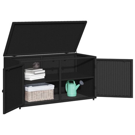 Tuinkast 110x55x60,5 cm poly rattan zwart 5