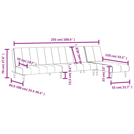 2-delige Loungeset fluweel donkergrijs 11
