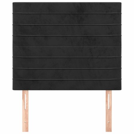 Hoofdborden 2 st 80x5x78/88 cm fluweel zwart 3