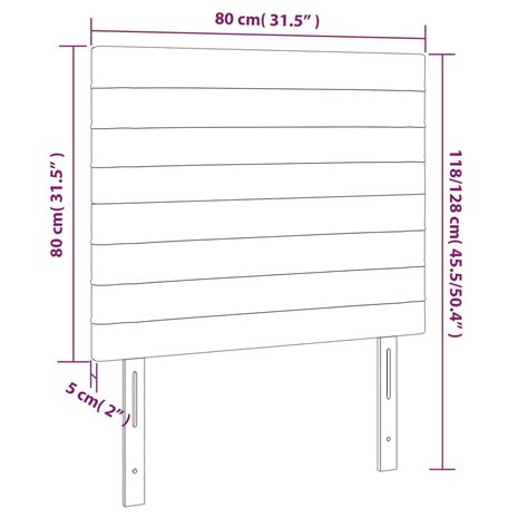 Hoofdborden 2 st 80x5x78/88 cm fluweel zwart 8