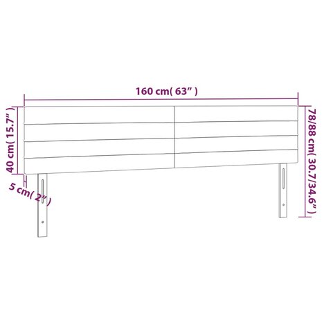 Hoofdborden 2 st 80x5x78/88 cm fluweel zwart 8