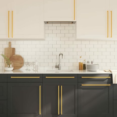 Handvatten 10 st 480 mm roestvrij staal goudkleurig 4