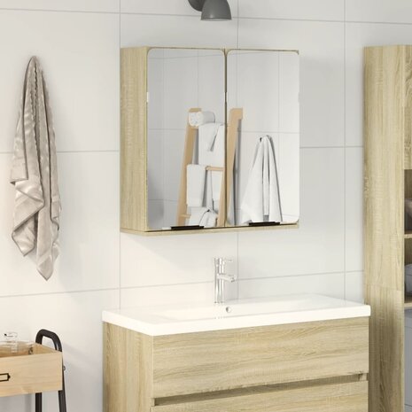 Badkamerspiegelkast 64,5x20x66,5 cm bewerkt hout sonoma eiken 1