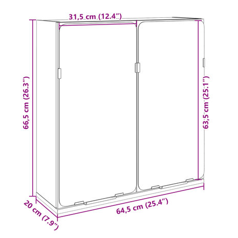 Badkamerspiegelkast 64,5x20x66,5 cm bewerkt hout sonoma eiken 10