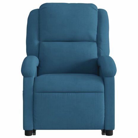 Sta-op-massagestoel verstelbaar fluweel blauw 8