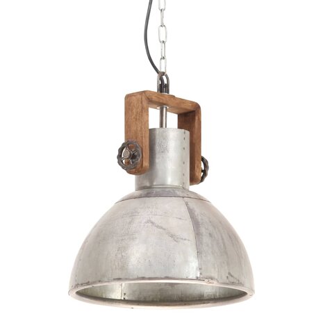 Hanglamp industrieel rond 25 W E27 30 cm zilverkleurig 2