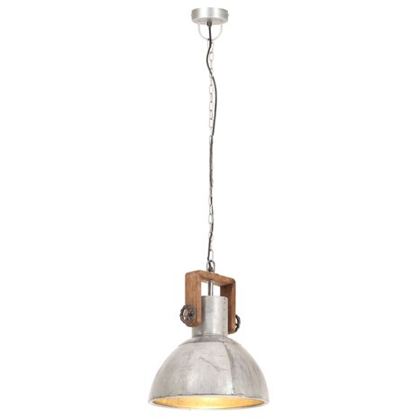 Hanglamp industrieel rond 25 W E27 30 cm zilverkleurig 3