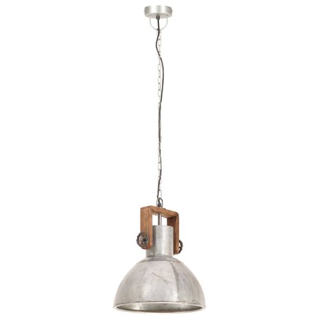 Hanglamp industrieel rond 25 W E27 30 cm zilverkleurig 4