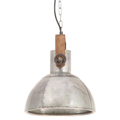 Hanglamp industrieel rond 25 W E27 30 cm zilverkleurig 6