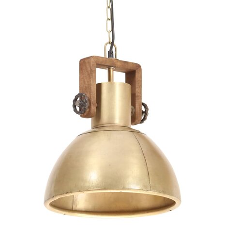 Hanglamp industrieel rond 25 W E27 30 cm messingkleurig 2