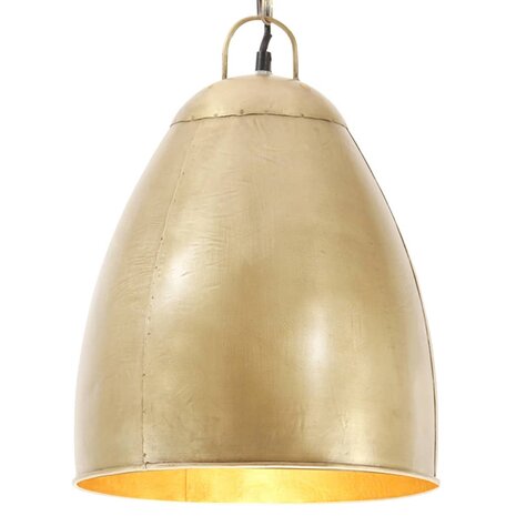 Hanglamp industrieel rond 25 W E27 32 cm messingkleurig 1