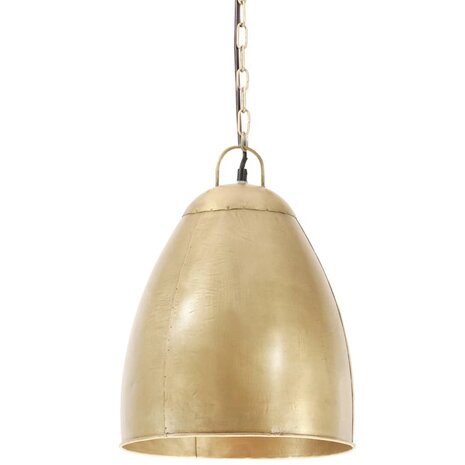 Hanglamp industrieel rond 25 W E27 32 cm messingkleurig 2